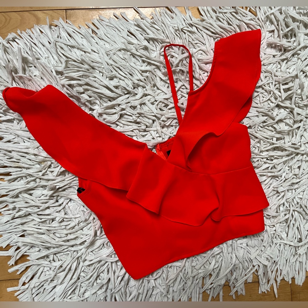 Lulu's Vibrant Red Ruffle Tank Top